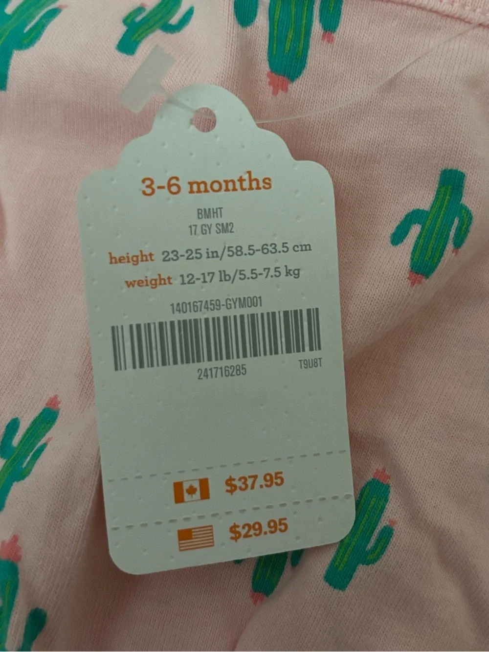 Gymboree Pink Cactus-Print Baby Romper